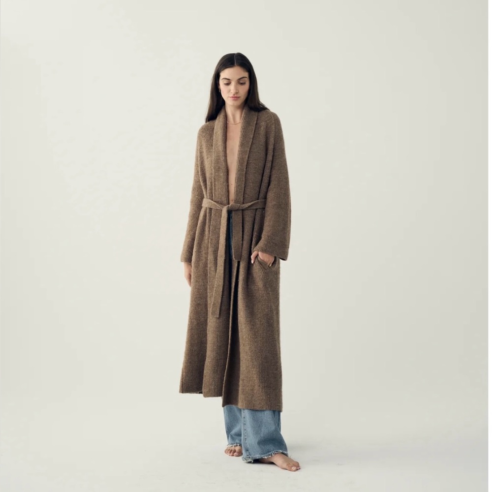 Vincent James Climate Beneficial Duster Cardigan Size OS Brown